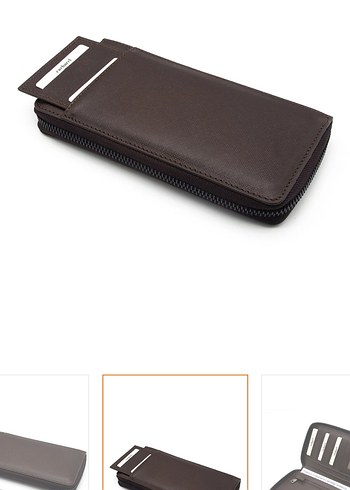 Cacharel Kahverengi Deri El Cüzdanı Orijinal - Görsel 5