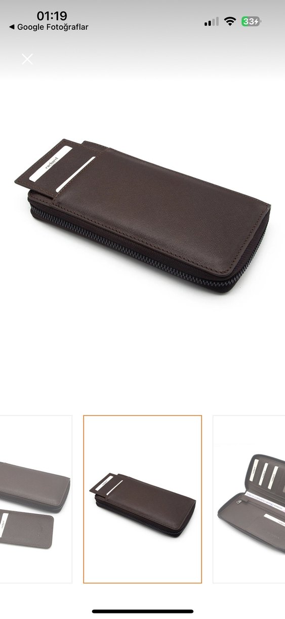 Cacharel Kahverengi Deri El Cüzdanı Orijinal - Görsel 5