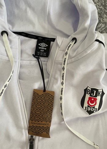 diğer Beden Beyaz Kapüşonlu Fermuarlı Kadın Eşofman Üstü