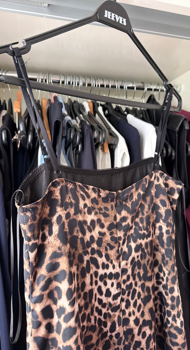 Zara Leopar Desenli Saten Elbise — görsel 6/8