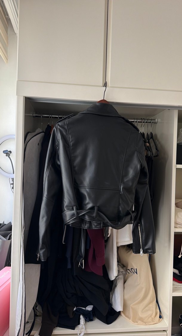 Zara Siyah Deri Biker Ceket — görsel 10/12