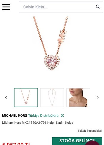 Michael Kors Kirmizi Kolye Michael Kors