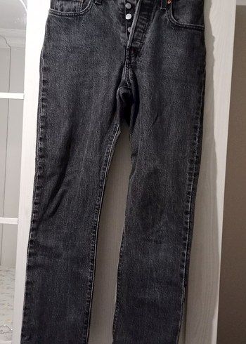 Levis Koyu Gri Yuksek Bel Denim Jean