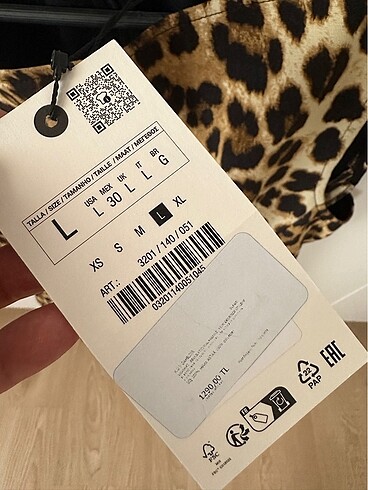 l Beden kahverengi Renk Zara leopar desenli elbise