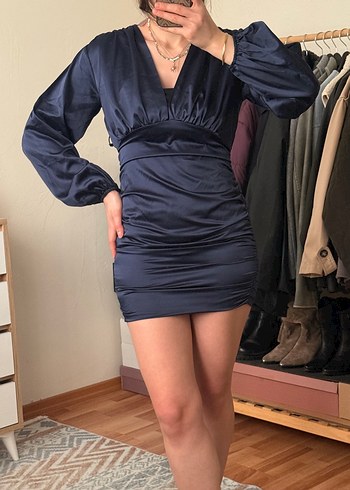 BSL FASHION Bsl Drapeli Mini Elbise