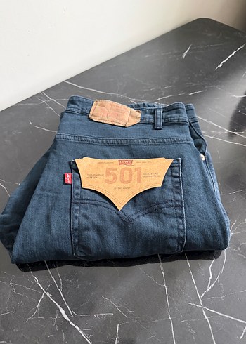 Levis Erkek Mavi Denim 501 Loose Fit Jean