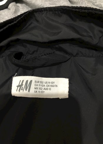 H&M Fermuarlı Kapüşonlu Siyah Erkek Yağmurluk