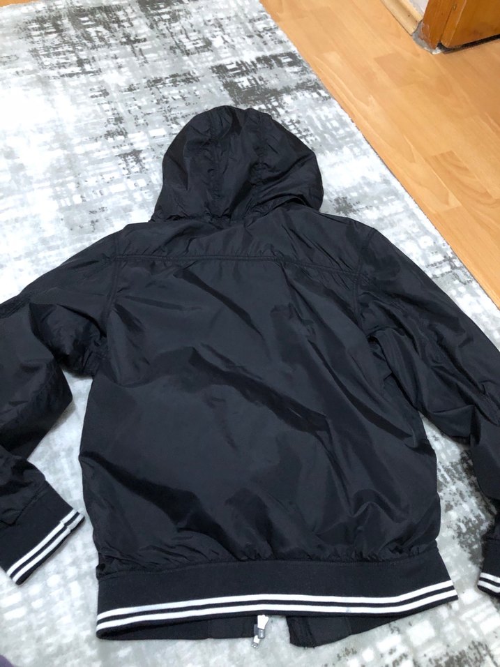 Fermuarlı Kapüşonlu Siyah Erkek Yağmurluk - Görsel 3