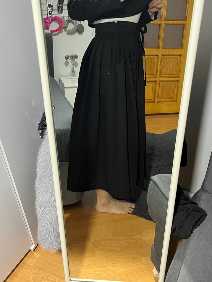 Siyah Kemerli Uzun Kadın Etek aybike stil markası - Görsel 2