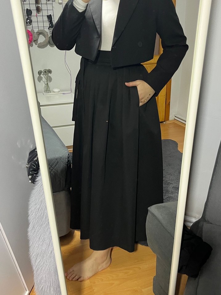 Siyah Kemerli Uzun Kadın Etek aybike stil markası - Görsel 3