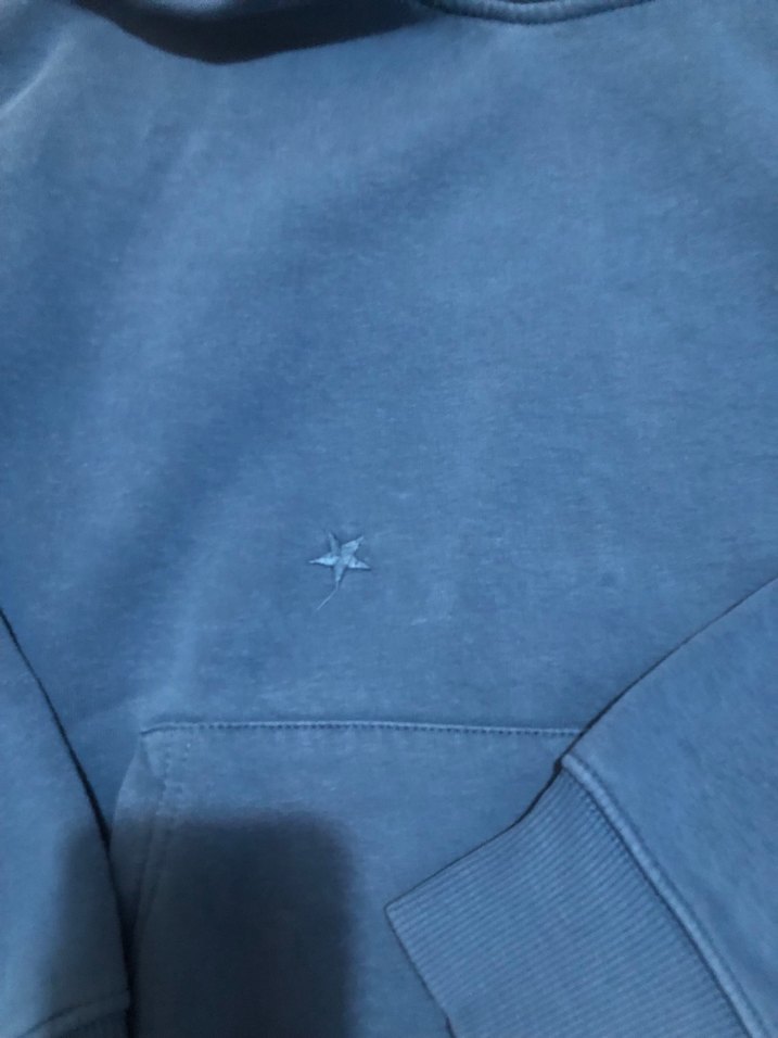 ErkekMavi Kapüşonlu Sweatshirt - Görsel 2