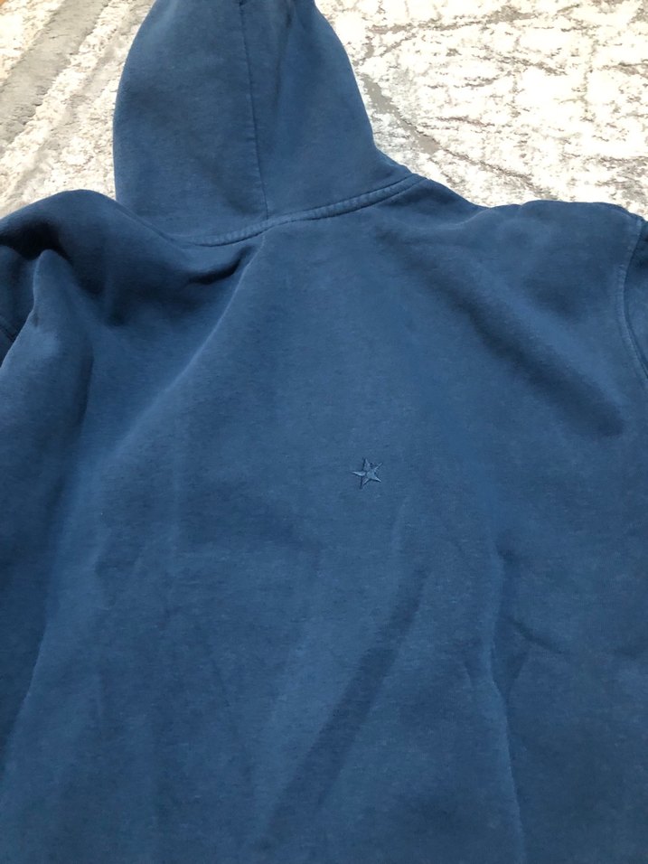 ErkekMavi Kapüşonlu Sweatshirt - Görsel 4