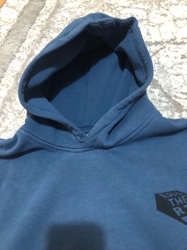 ErkekMavi Kapüşonlu Sweatshirt - Görsel 3