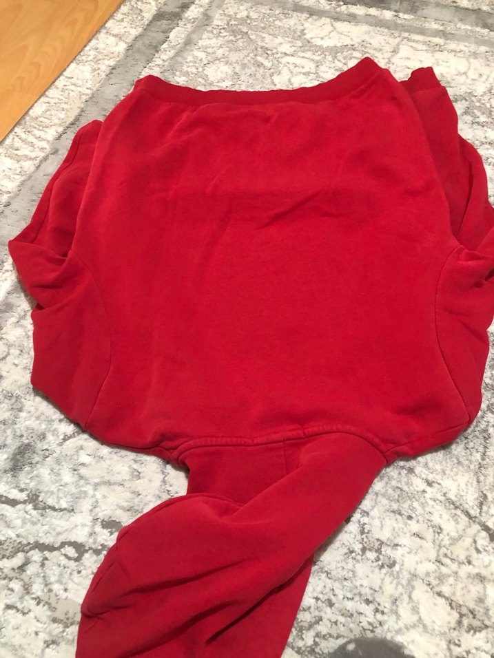 Kırmızı Kapüşonlu erkek Sweatshirt - Görsel 2