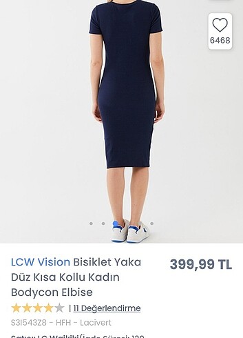 LC Waikiki LCW bisiklet yaka düz kısa kollu elbise lacivert