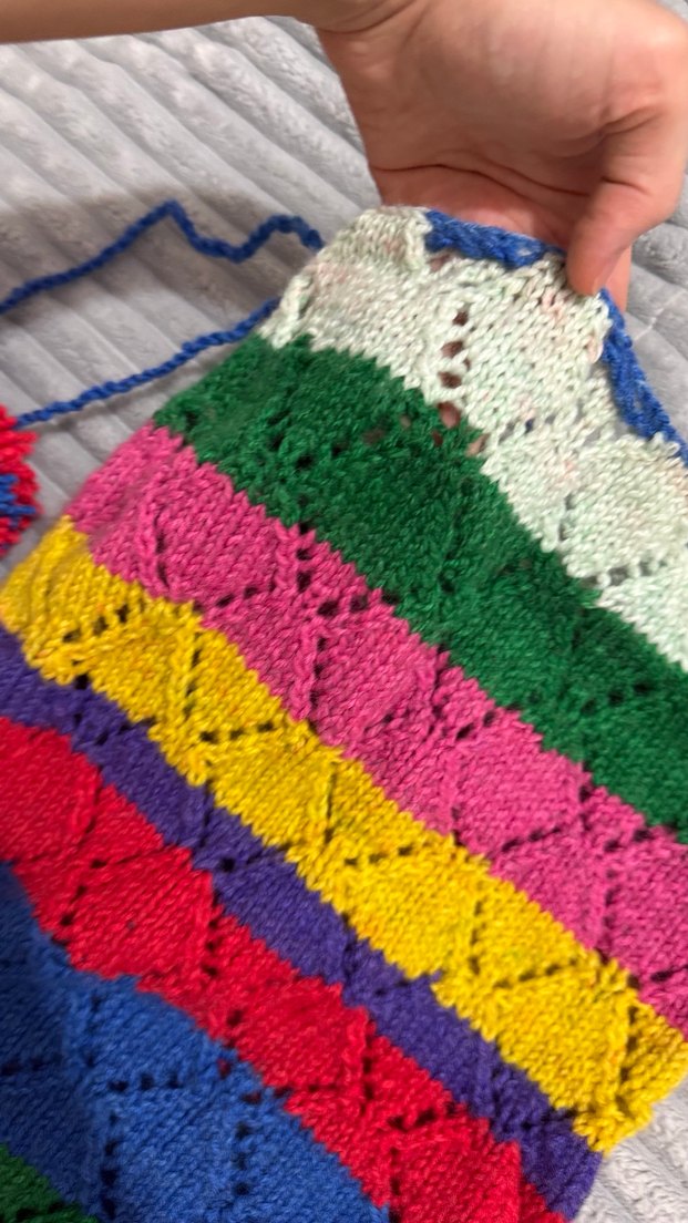 Renkli Örgü plaj eteği pareo - Görsel 3