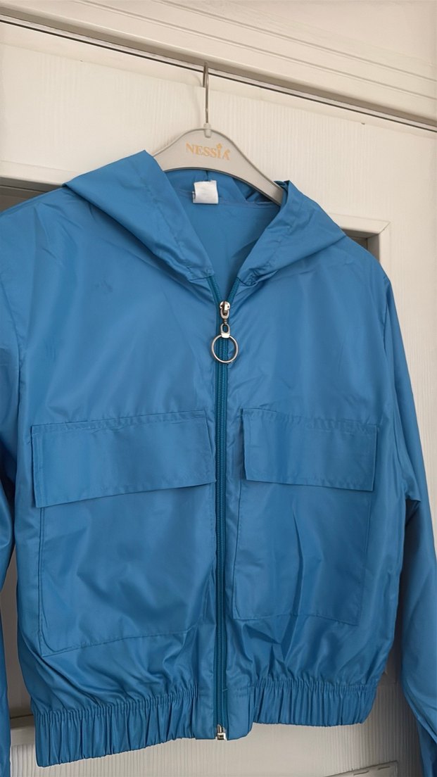 Yağmurluk Mont Mavi - Görsel 5