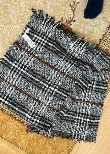 Pull and Bear Pull Bear Gri Orgu Yun Kadin Atki