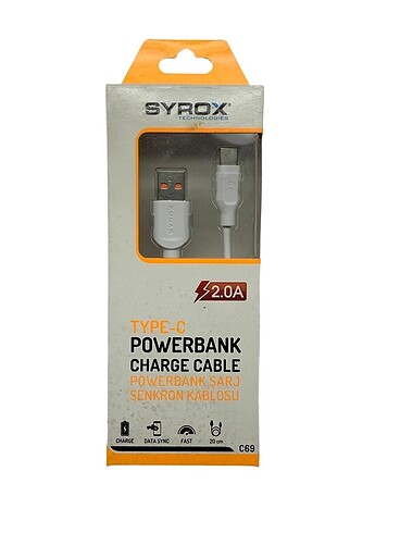 TYPE-C Girişli Kısa PowerBank Kablo 20Cm Sıfır
