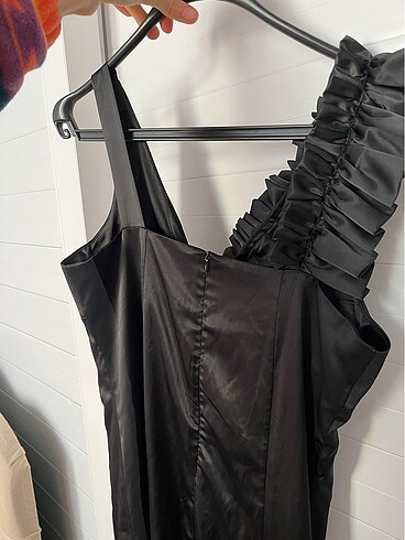 Abiye siyah saten - Görsel 3