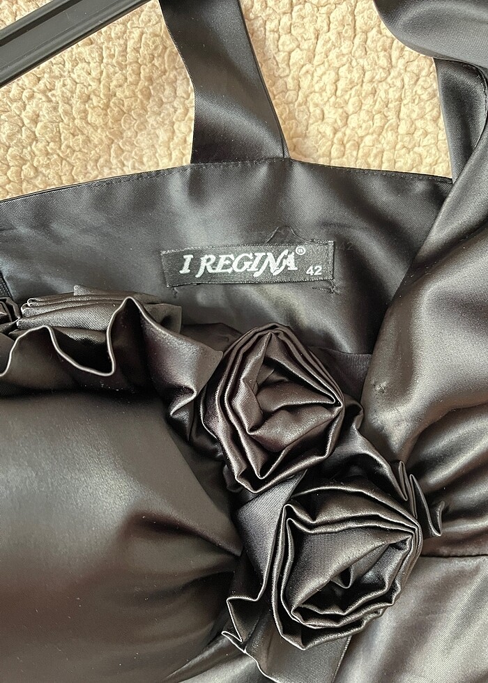 Abiye siyah saten - Görsel 4