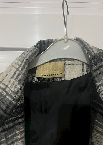 Gri Kareli Midi Düğmeli Kadın Kaban - Görsel 5