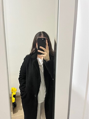xs Beden siyah Renk Siyah kaşe kaban