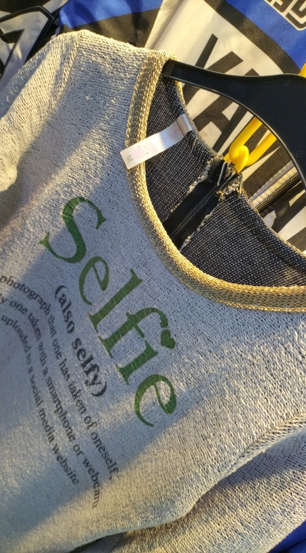 Selfie Yazılı Gri Uzun Kollu Sweatshirt — görsel 2/4