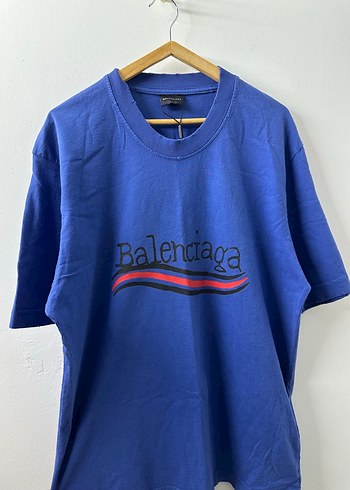 Balenciaga Mavi Oversize Tisort