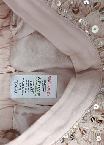 Next Pembe Fırfırlı Nakışlı Kız Eteği