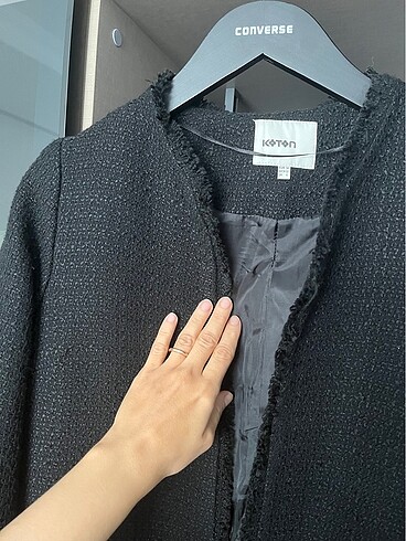 Tüvit uzun ceket - Görsel 4