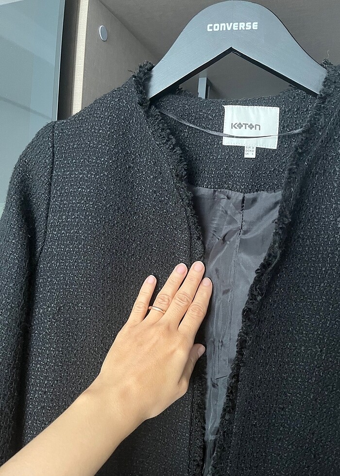 Tüvit uzun ceket - Görsel 4