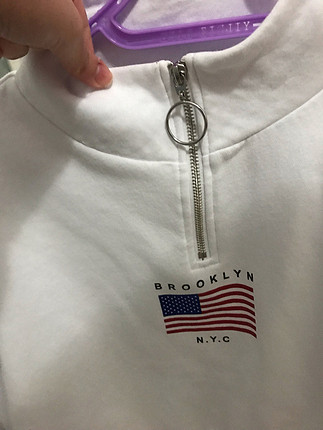 Beyaz sweatshirt