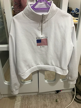 Beyaz sweatshirt