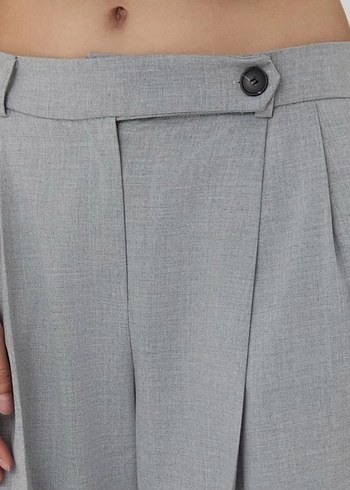 Gri Kadın Denim Kumaş Pantolon - Görsel 4