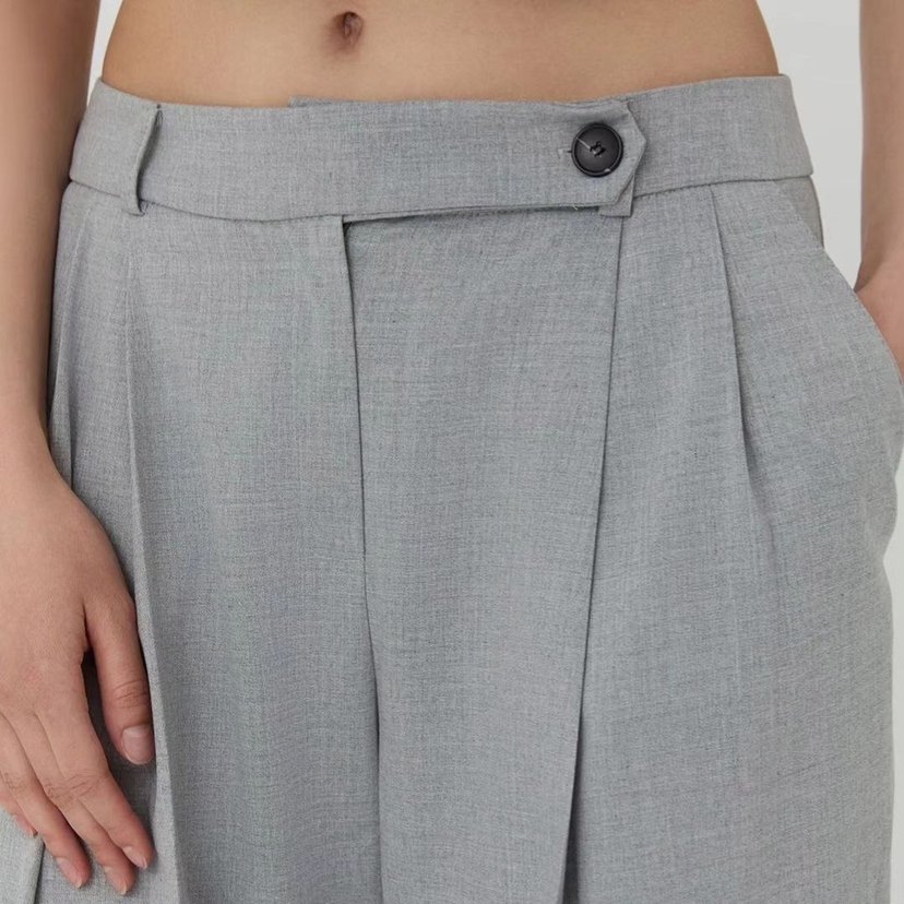 Gri Kadın Denim Kumaş Pantolon - Görsel 4