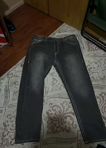 True Religion Koyu Gri Denim Jean