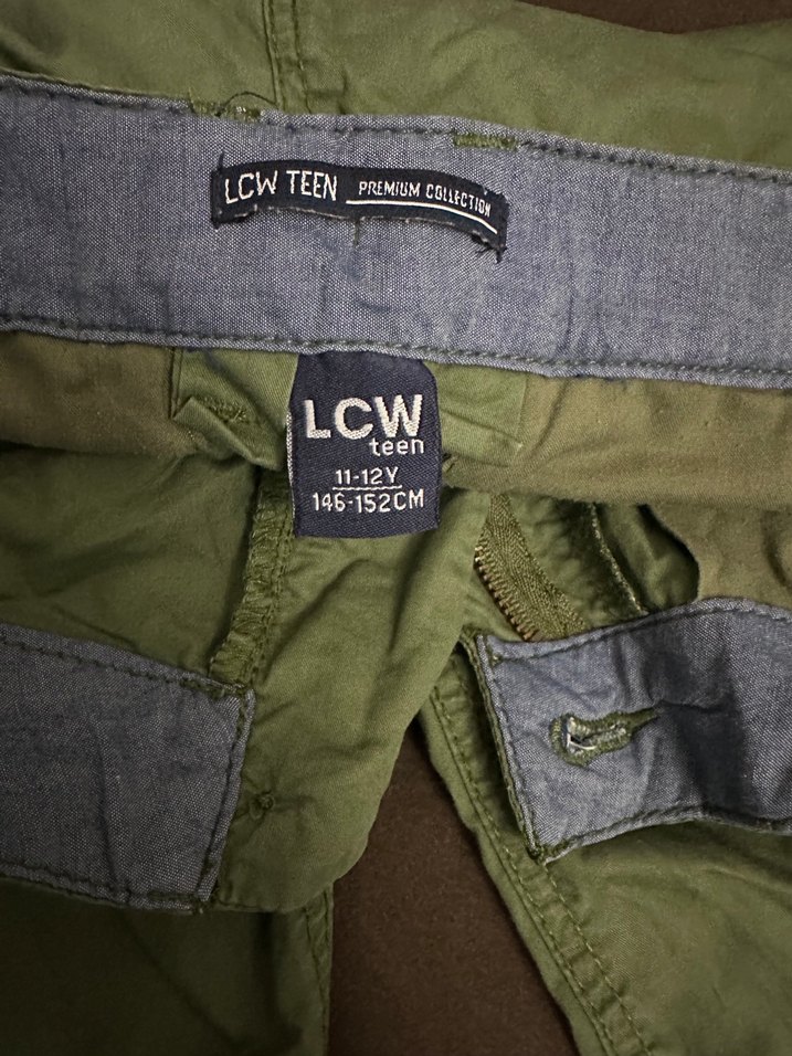 Belli Bol Kesim Haki Erkek Bermuda Şort - Görsel 2