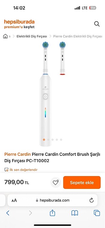  Beden Renk Pierre Cardin Comfort Blush PC-T10002 Model Şarjlı Diş Fırçası