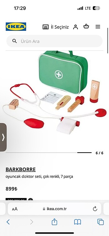 Ikea barkborre ahşap doktor seti