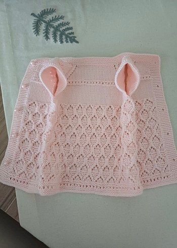 Kız Çocuk Pembe Vintage Örgü Süveter - Görsel 2