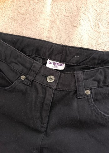 Kız Siyah Düğmeli Denim Pantolon