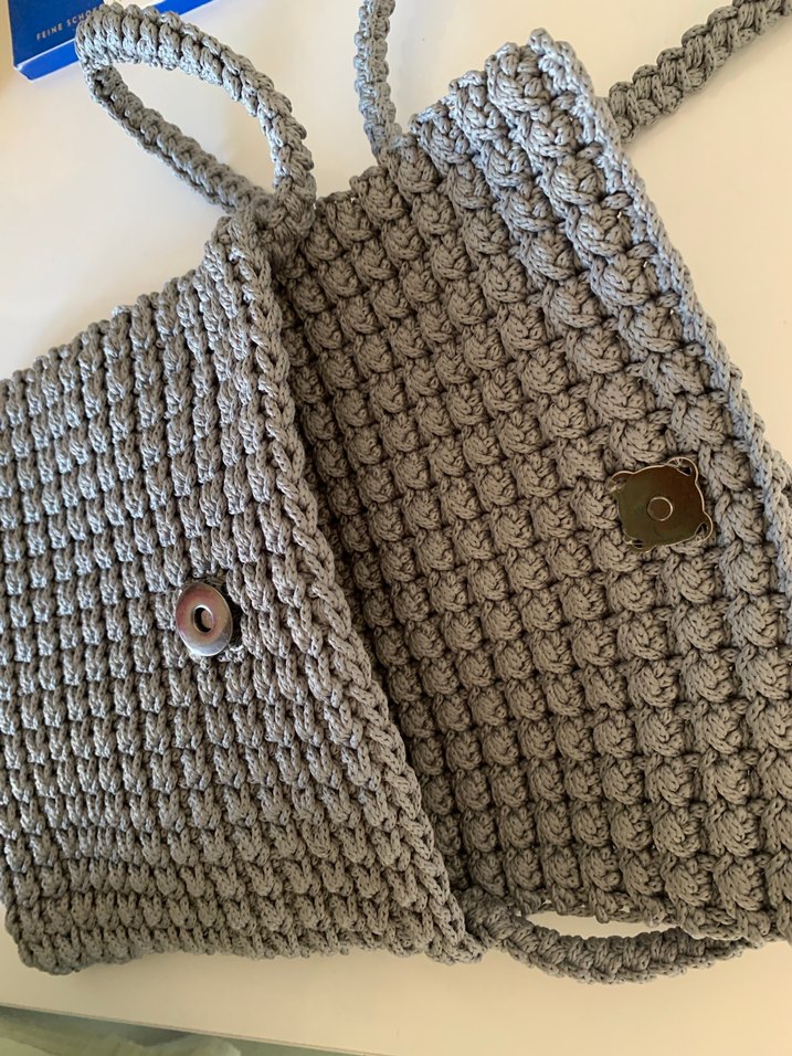 Gri Örgü Kadın Çapraz Çanta - Görsel 3