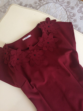 40 Beden bordo Renk BORDO KUMAŞ ELBİSE