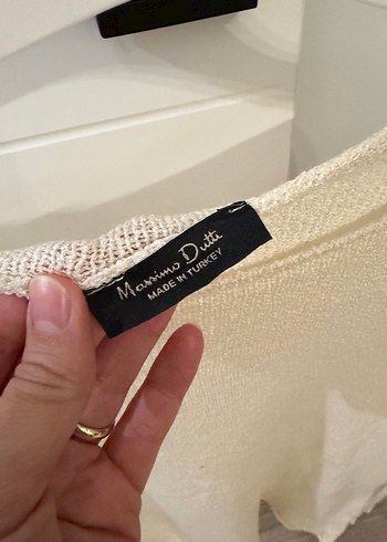 Kadın Beyaz Keten Uzun Kollu Salaş Kazak - Görsel 4