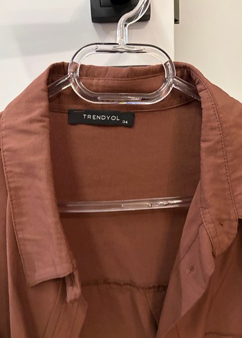 Kadın Kahverengi pamuklu Gömlek - Görsel 3