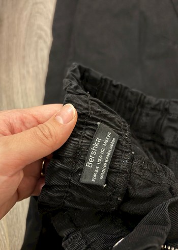 Kadın Siyah lastik belli kot Pantolon - Görsel 5