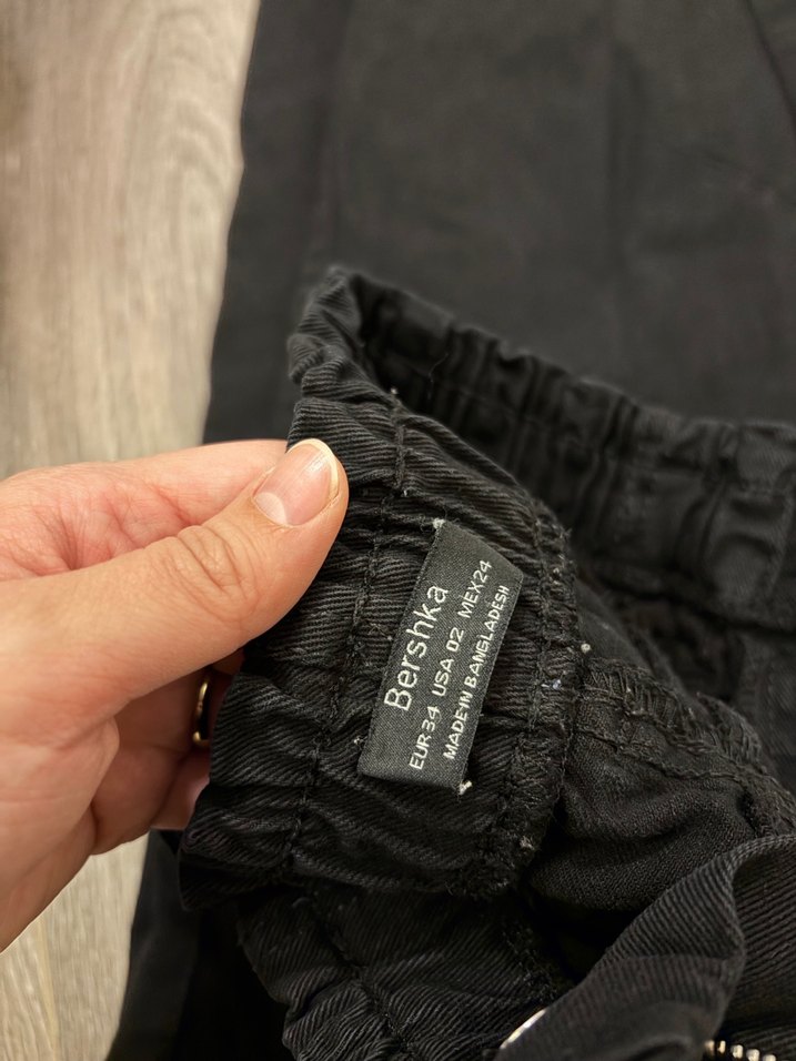 Kadın Siyah lastik belli kot Pantolon - Görsel 5