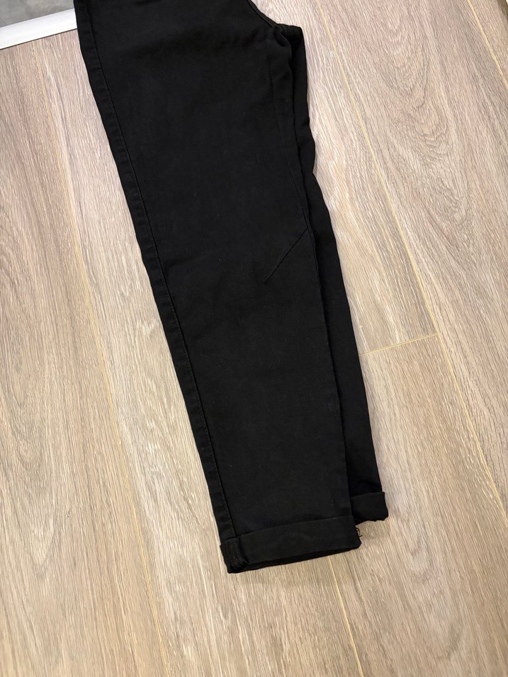 Kadın Siyah lastik belli kot Pantolon - Görsel 3