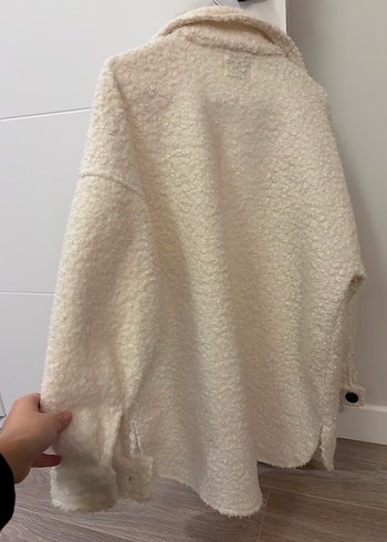 Düğmeli Beyaz Midi Kadın Kaban/Ceket - Görsel 4